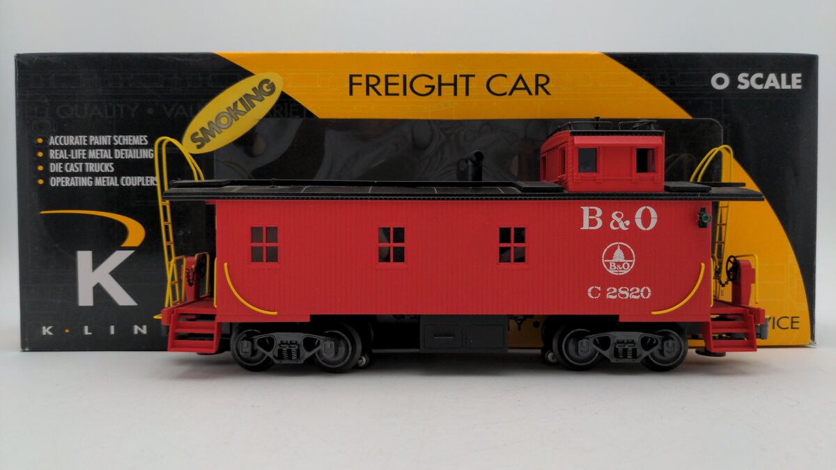 K-Line K616-1092 O Gauge Baltimore & Ohio Woodside Caboose #C2820 EX/Box