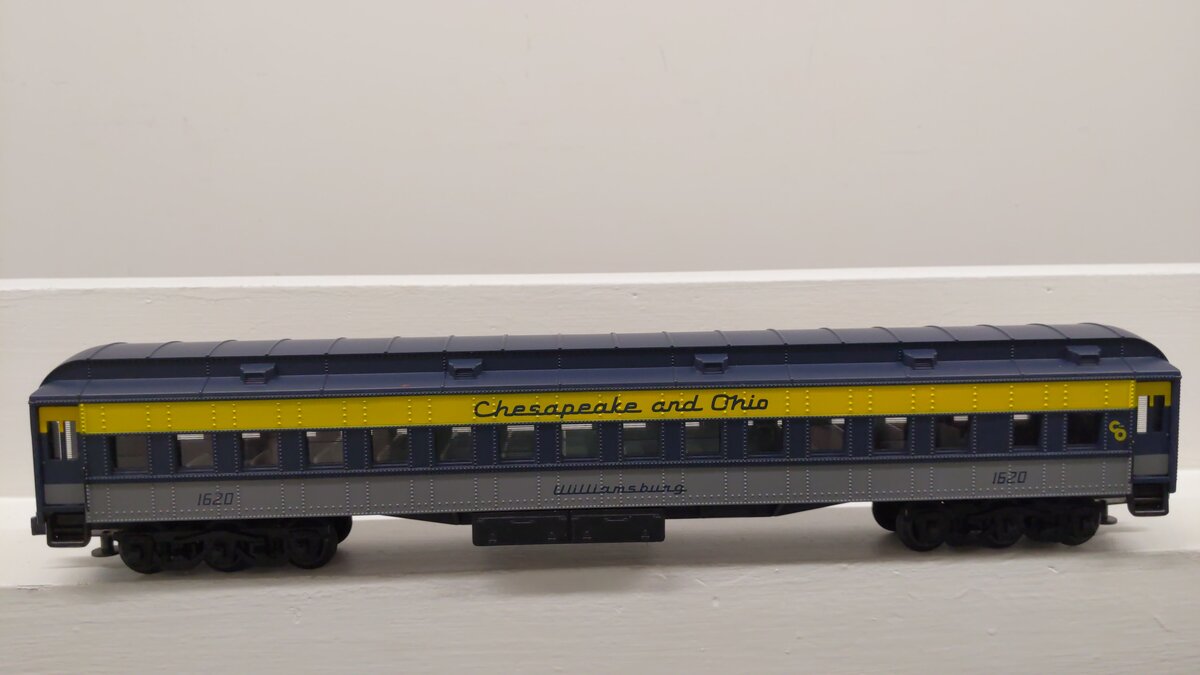 K-Line K4415-1620 O Gauge C&O "Williamsburg" 18" Heavyweight Coach Car #1620 EX/Box