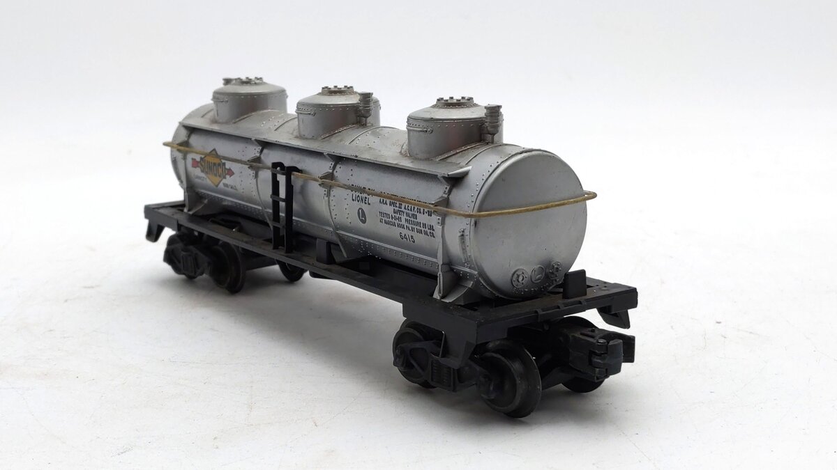 Lionel 6415 Vintage O Sunoco Triple Dome Tank Car VG/Box