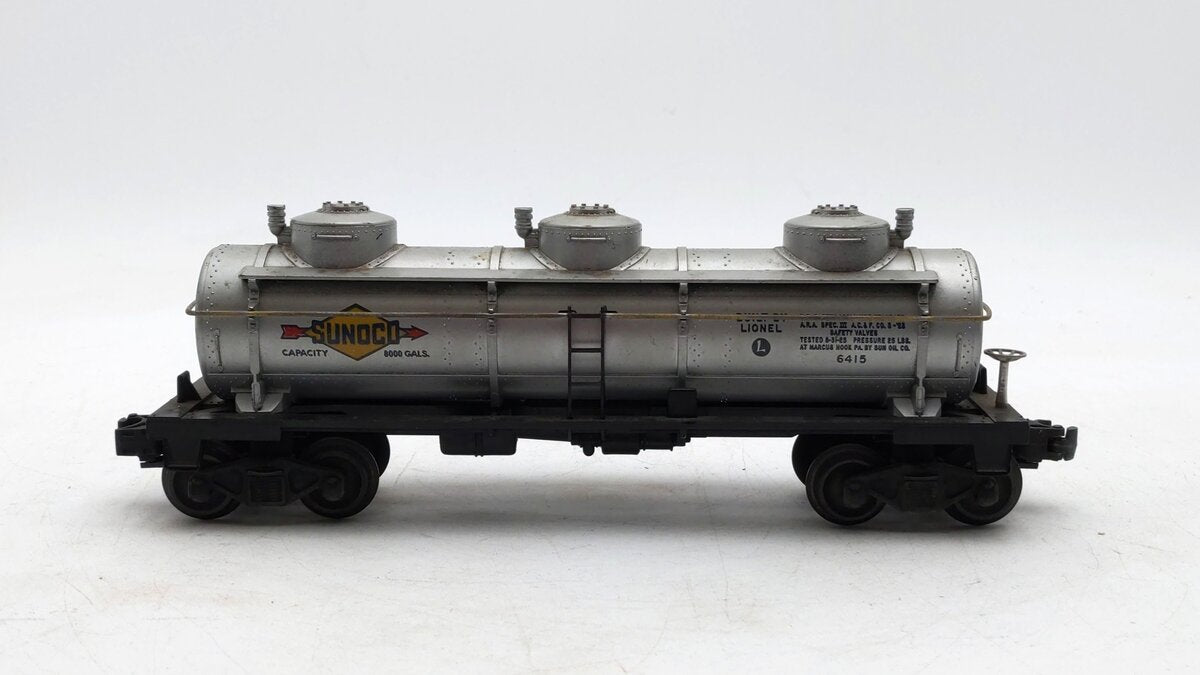 Lionel 6415 Vintage O Sunoco Triple Dome Tank Car VG/Box