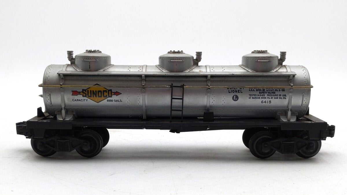 Lionel 6415 Vintage O Sunoco Triple Dome Tank Car VG/Box