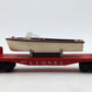 Lionel 6801 Vintage O Lionel Flatcar with Brown & White Boat EX/Box