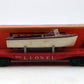 Lionel 6801 Vintage O Lionel Flatcar with Brown & White Boat EX/Box