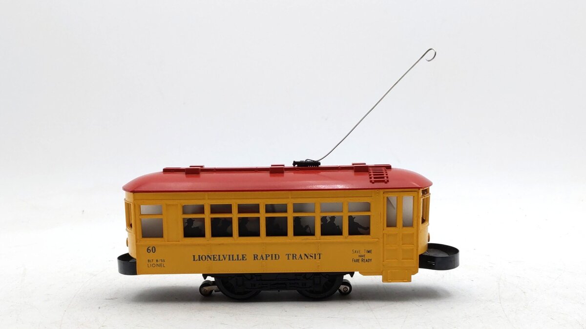 Lionel 60 Vintage O Lionelville Motorized Rapid Transit Trolley VG/Box