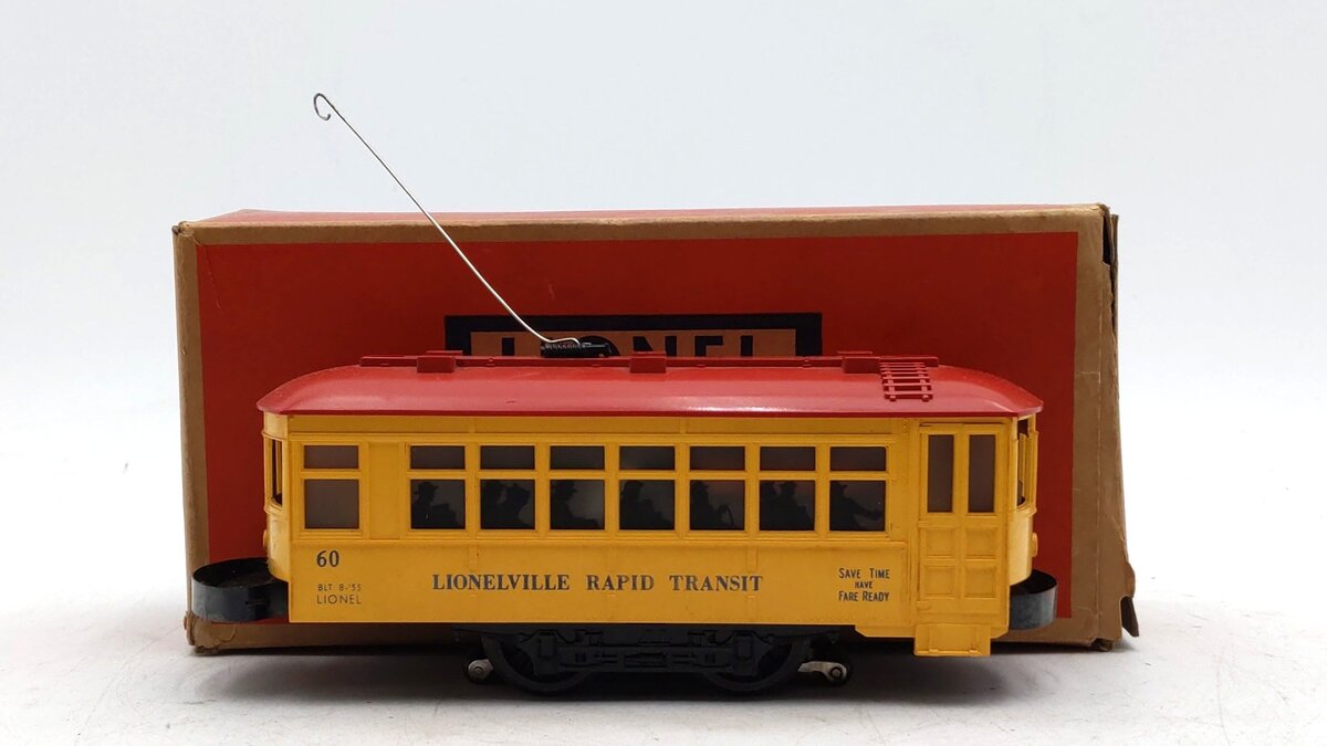 Lionel 60 Vintage O Lionelville Motorized Rapid Transit Trolley VG/Box