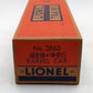Lionel 3562-25 Vintage O Gray AT&SF Operating Barrel Car with Blue Letters VG/Box