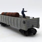 Lionel 3562-25 Vintage O Gray AT&SF Operating Barrel Car with Blue Letters VG/Box