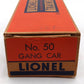Lionel 50 Vintage O Motorized Gang Car VG/Box