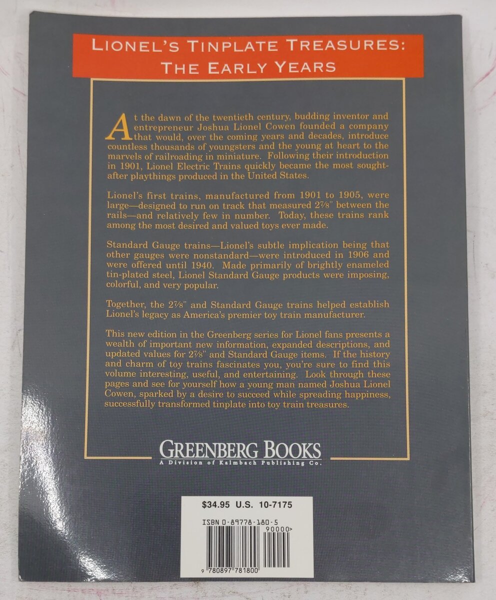 Greenberg's Guide to Lionel Trains, 1901-1942, Vol.1 Paperback Book EX