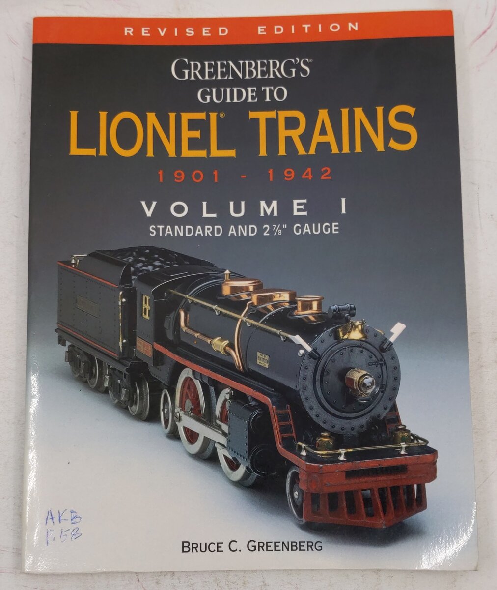 Greenberg's Guide to Lionel Trains, 1901-1942, Vol.1 Paperback Book EX