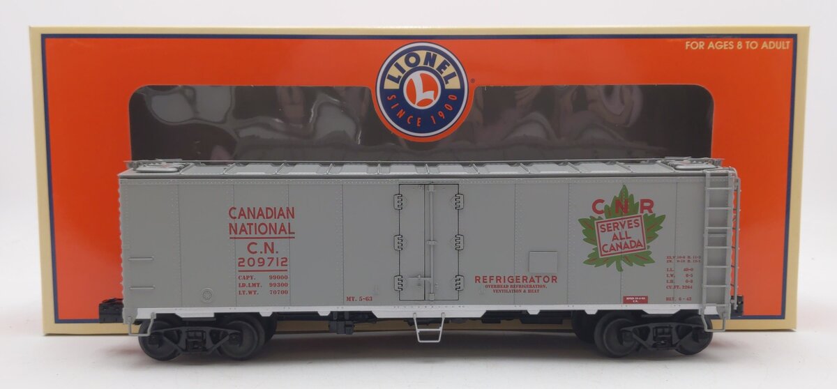 Lionel 6-17337 O Gauge Canadian National Steel Sided Refrigerator Car #209712 EX/Box