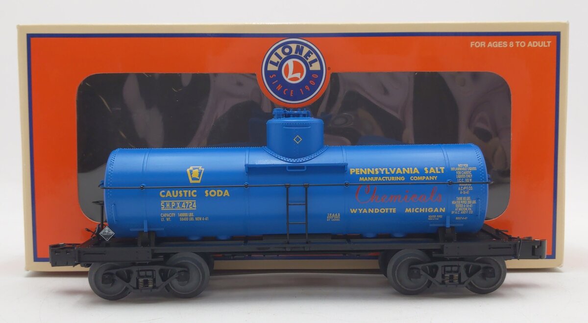 Lionel 6-19645 O Gauge Pennsylvania Salt 8,000 Gallon Tank Car #4724 EX/Box