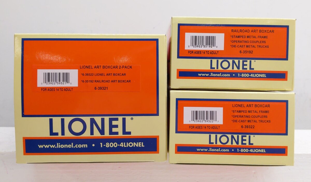 Lionel 6-39321 O Lionel Art Boxcars (Set of 2) EX/Box