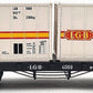 LGB 4069 G Scale Flatcar with 2 White LGB Containers LN/Box