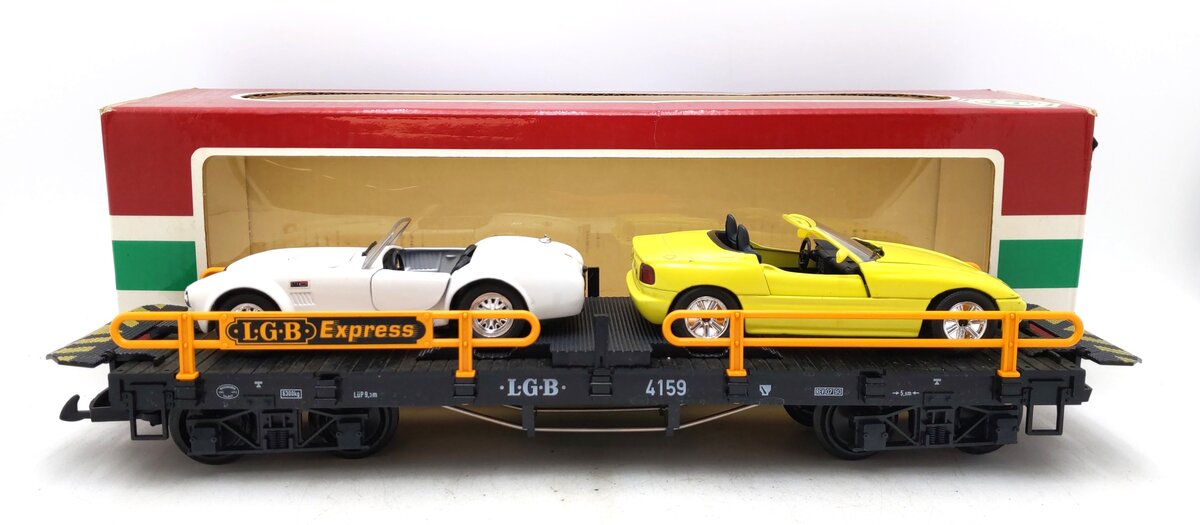 LGB 4159 G Scale Express Flatcar w/Load EX/Box
