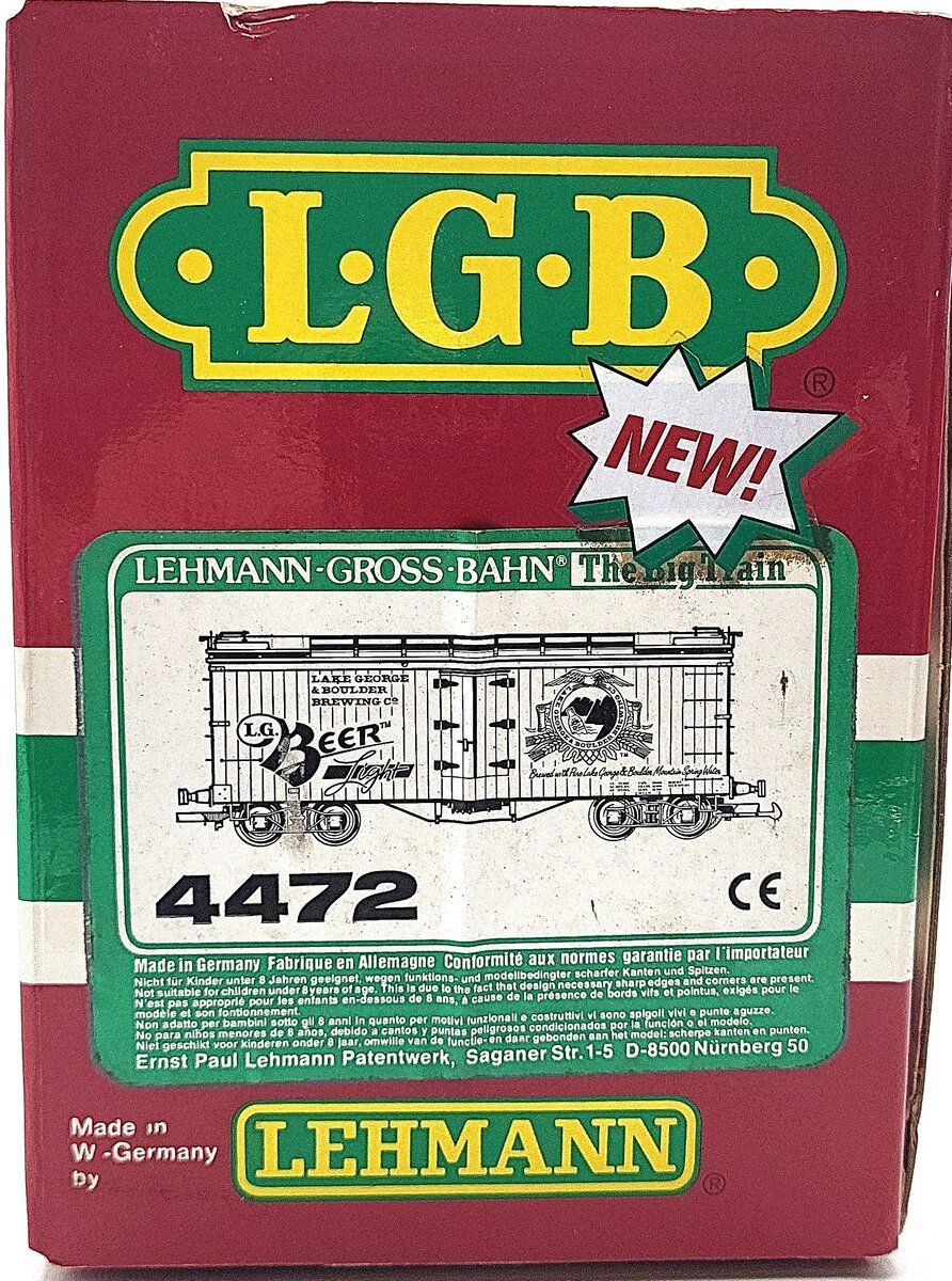 LGB 4472 G Scale Lake George & Boulder Brewing Reefer EX/Box