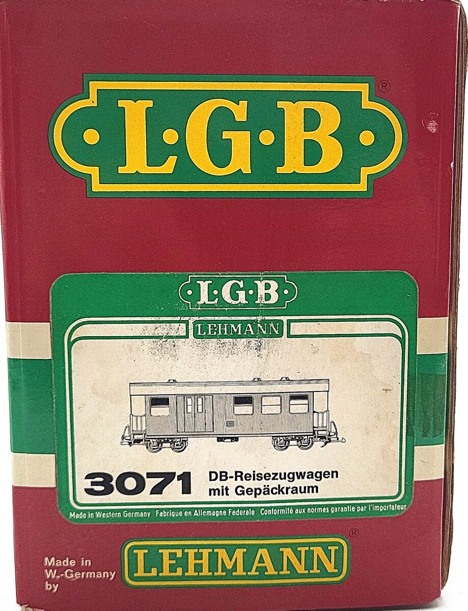 LGB 3071 G Scale DB Green 8-Wheel Passenger Car EX/Box