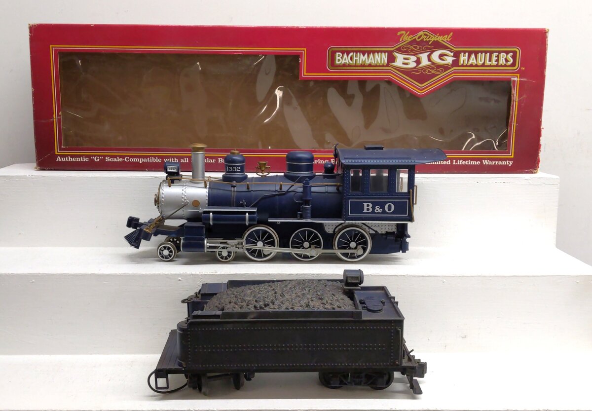Bachmann 91243 G Scale B&O Royal Blue 4-6-0 Steam Locomotive & Tender VG/Box