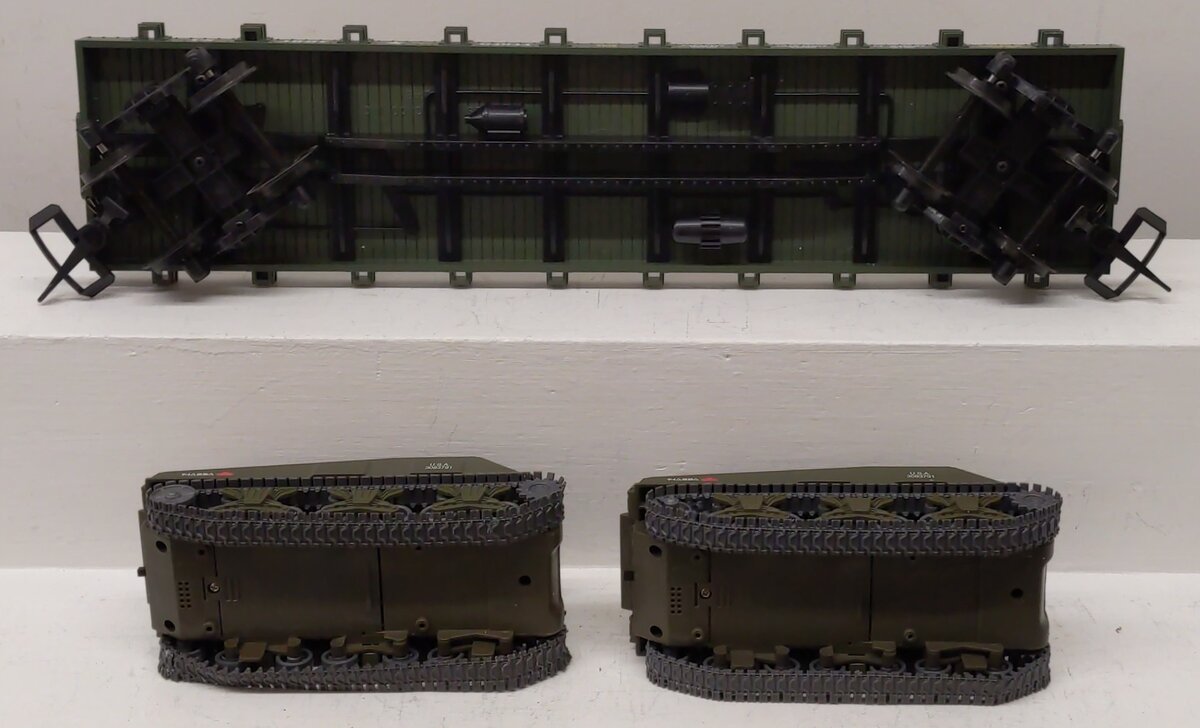 USA Trains R1743 G U.S. Army Flat Car with Tanks #G4944 EX/Box