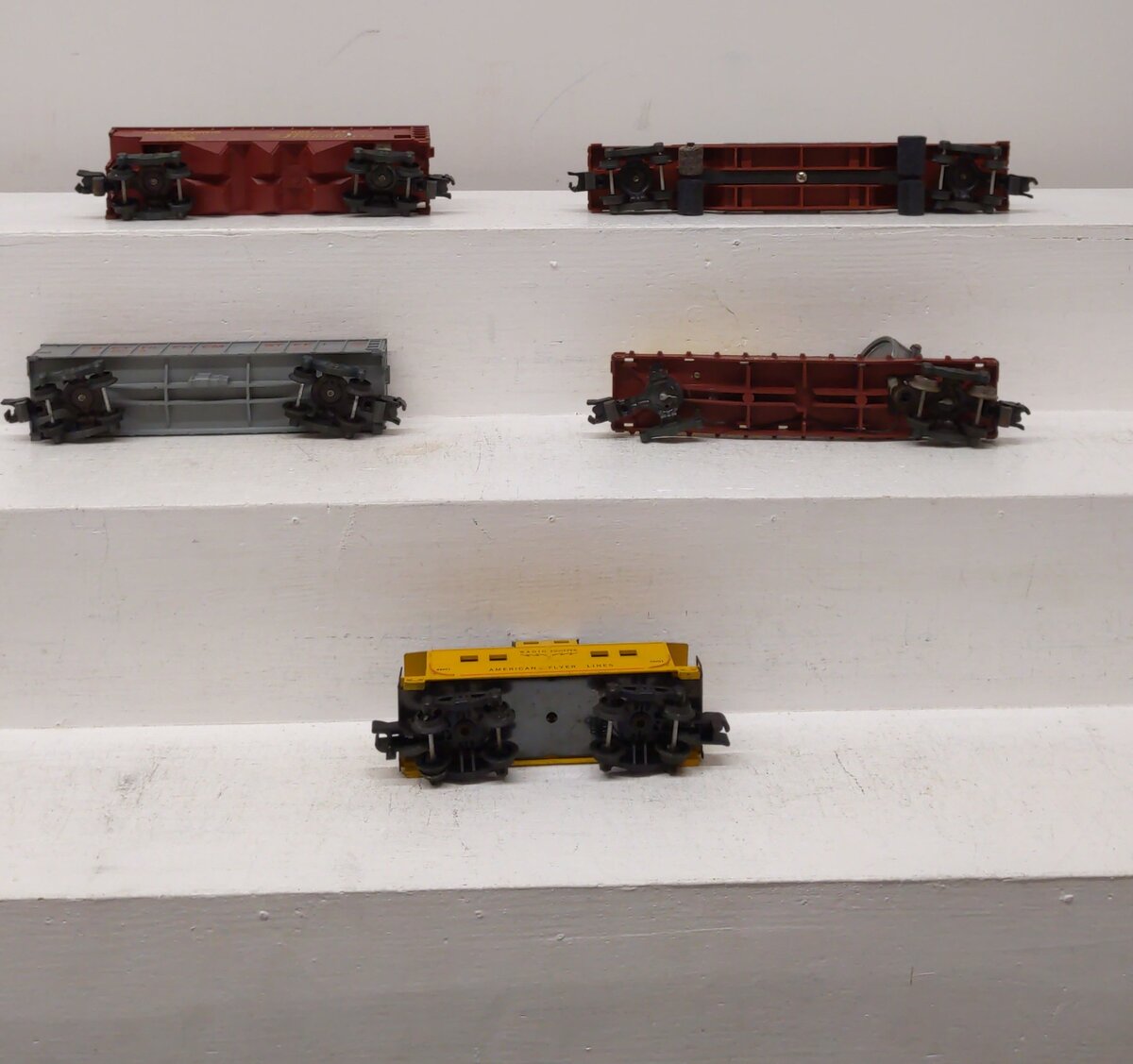 American Flyer Vintage S Freight Cars # 24533, 24216, 24549, 24125 & 24631 [5] EX