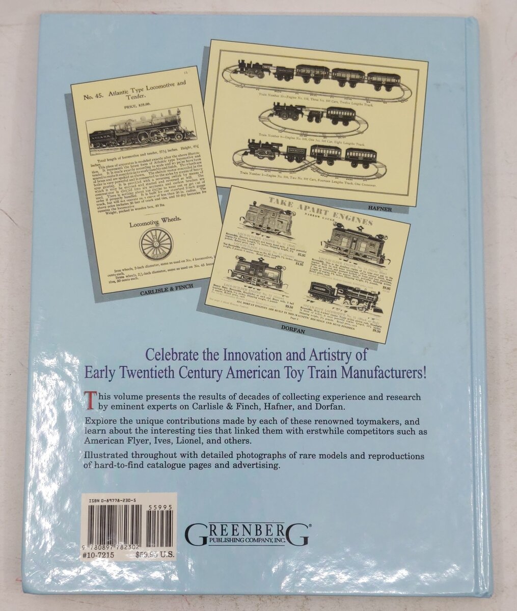 Greenberg's Guide to Early American Toy Trains Hardcover Book EX
