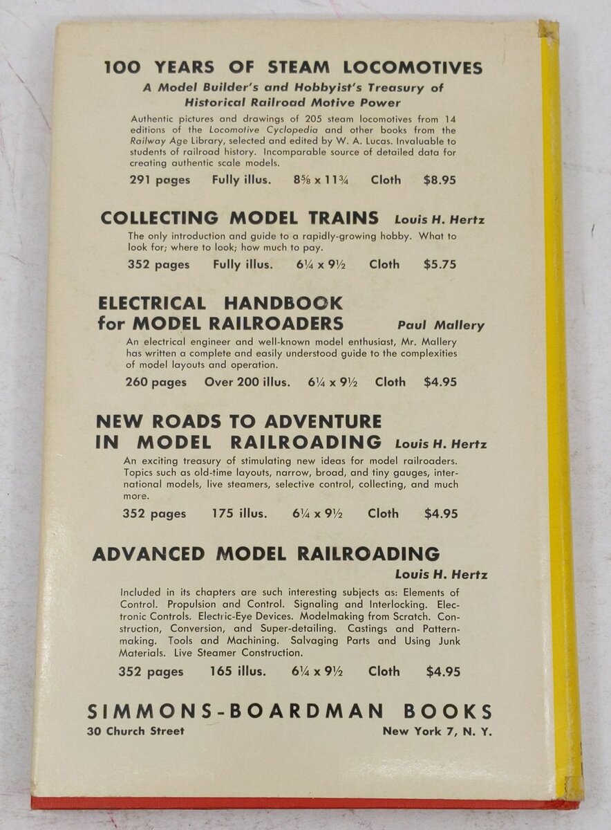 The Complete Book of Model Railroading, Hardcover Book By Louis H. Hertz VG