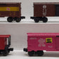 Lionel and Other O Gauge Assorted Freight Cars: 6031, 19204, 9744, 16568 [4] VG