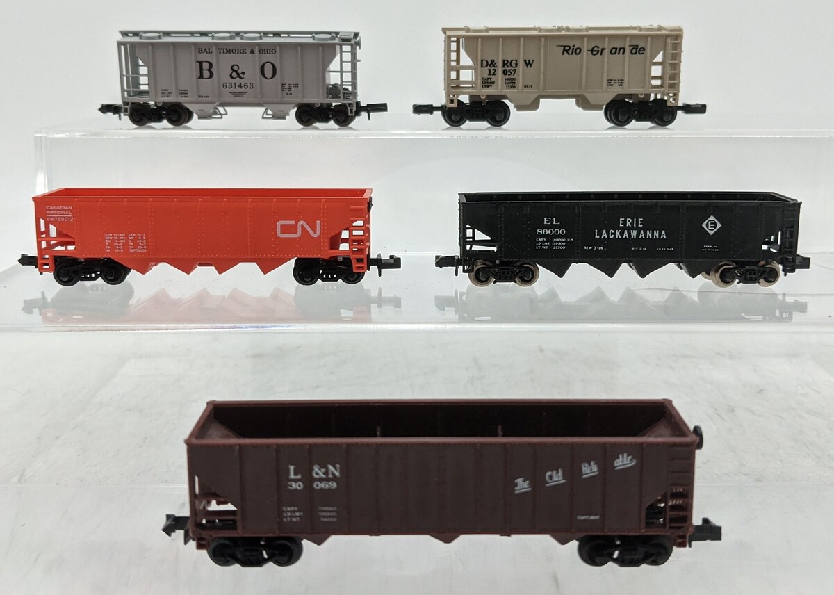 Atlas & Others N Scale Assorted Hoppers [5] EX