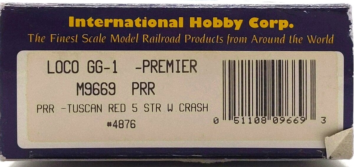 IHC M9669 HO Scale Pennsylvania GG-1 Electric Locomotive #4876 EX