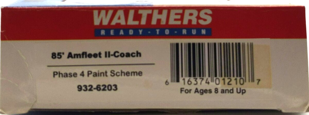 Walthers 932-6203 HO Scale Amtrak 85' Amfleet II Coach Passenger Car LN/Box