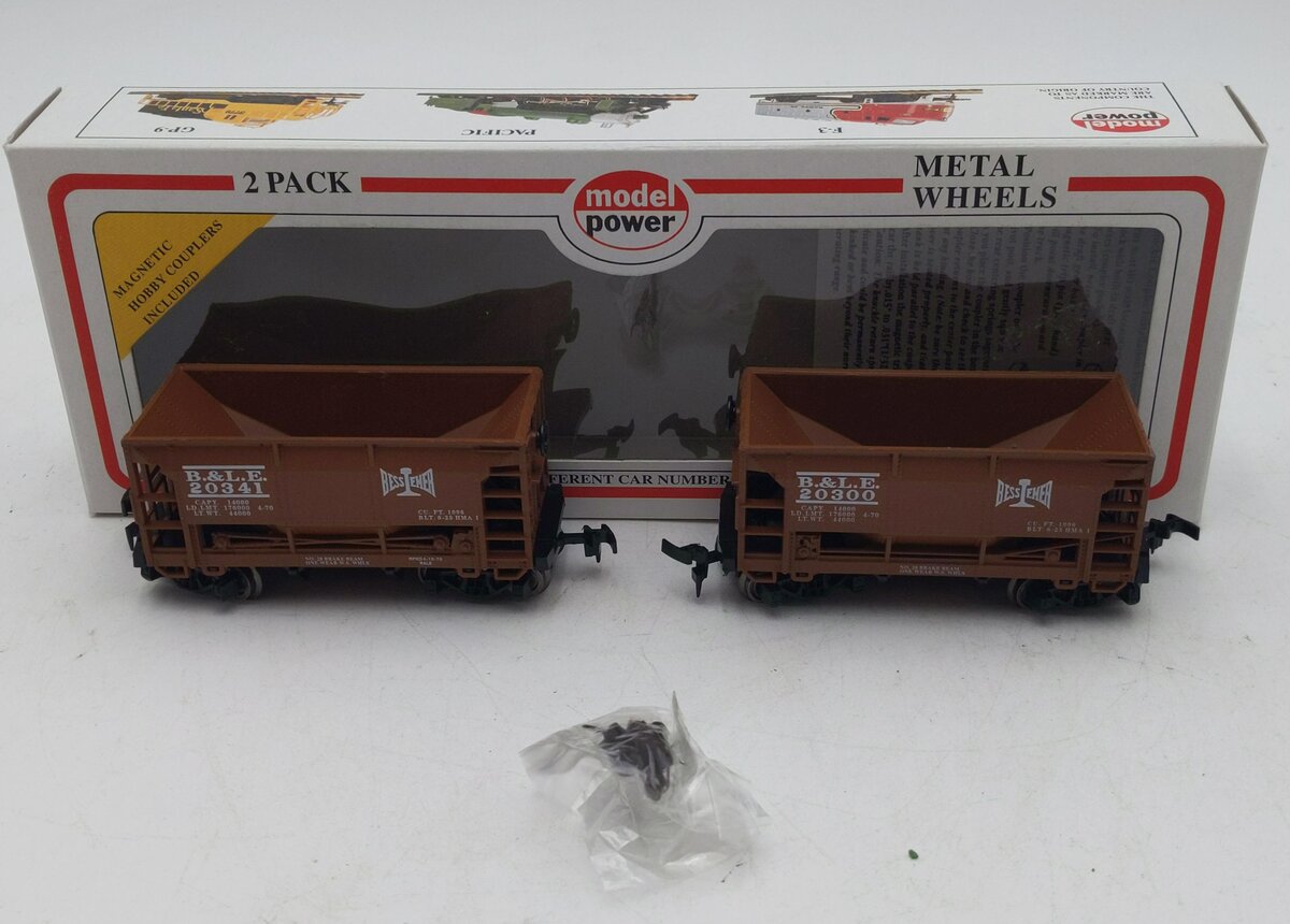 Model Power 869 Bessemer & Lake Erie 2 Pack Ore Car #20300 and #20341 NIB