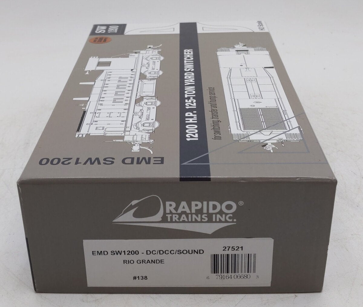 Rapido Trains 027521 HO DRGW EMD SW1200 Diesel Locomotive DCC/Sound #138