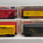 Lionel O Gauge Assorted Freight Cars: 6-6124, 6-5708, 6-5722, 6-9753 [4] VG/Box