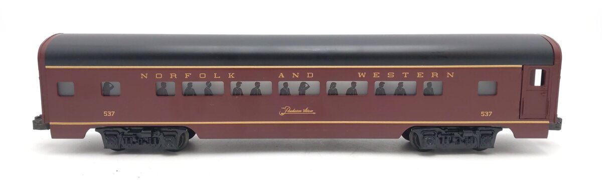 Lionel 6-19143 O Gauge N&W The Powhatan Arrow Aluminum Passenger Car #537 EX