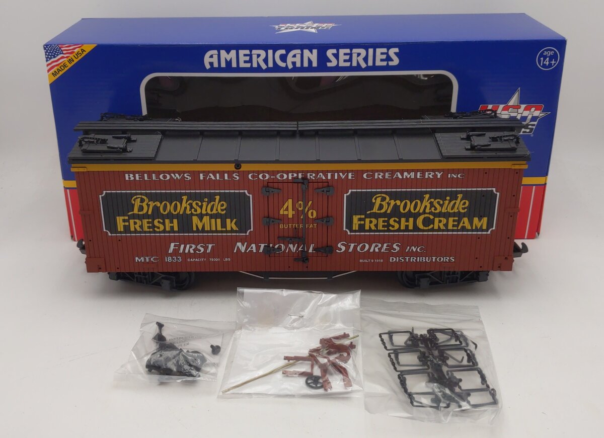 USA Trains R16479 G Brookside Creamery U.S. Refrigerator Cars (Oxide/Black)