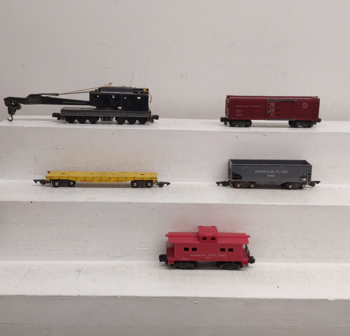 American Flyer Vintage S Postwar Freight Cars # 929, 806, 944, 643 & 640 [5] VG