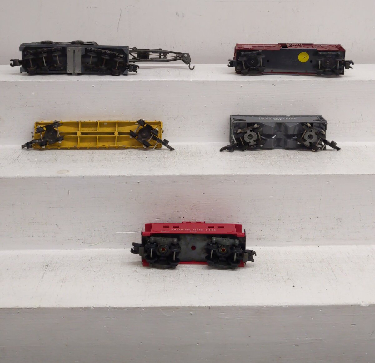 American Flyer Vintage S Postwar Freight Cars # 929, 806, 944, 643 & 640 [5] VG