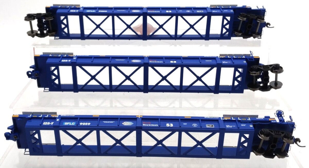 Atlas 20004609 HO BNSF (SFLC) 53' Articulated Well Cars (Blue/White/Red) #9059