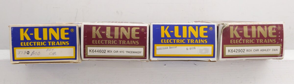 K-Line O Gauge Assorted Freight Cars: K6418, K5120, K642902, K644602 [4] VG/Box