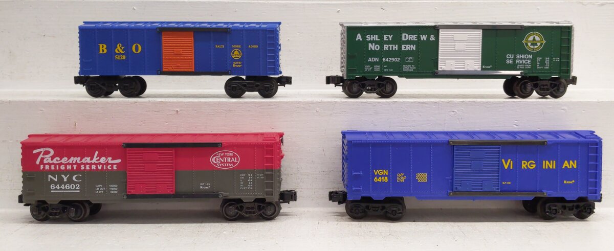 K-Line O Gauge Assorted Freight Cars: K6418, K5120, K642902, K644602 [4] VG/Box