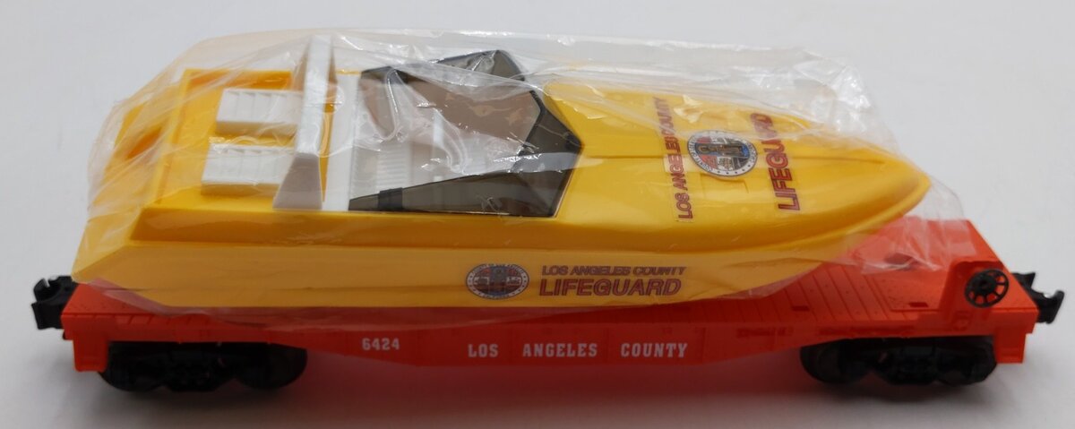 Lionel 6-16970 O Gauge L.A. County Lifeguard Flatcar w/ Lifeguard Boat #6424 LN/Box