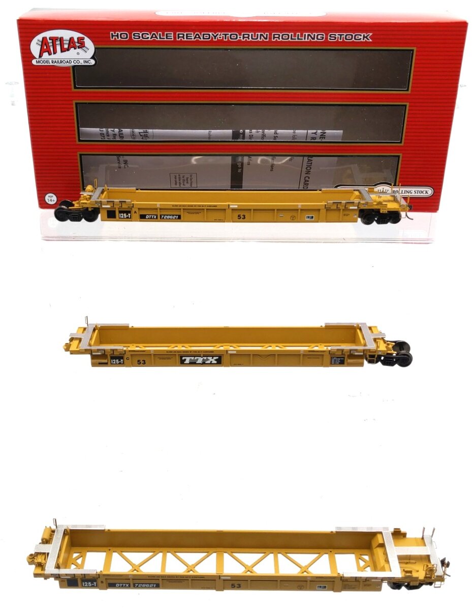 Atlas 20004619 HO TTX 53' Articulated Well Cars (Yellow/Black) #728621