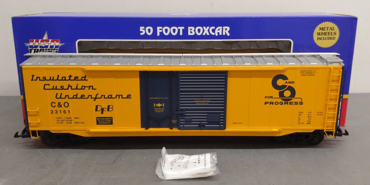 USA Trains R19306C G Chesapeake & Ohio 50' Boxcar #23161
