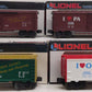 Lionel O Assorted Boxcars: 19909, 19912, 19906 [4] LN/Box