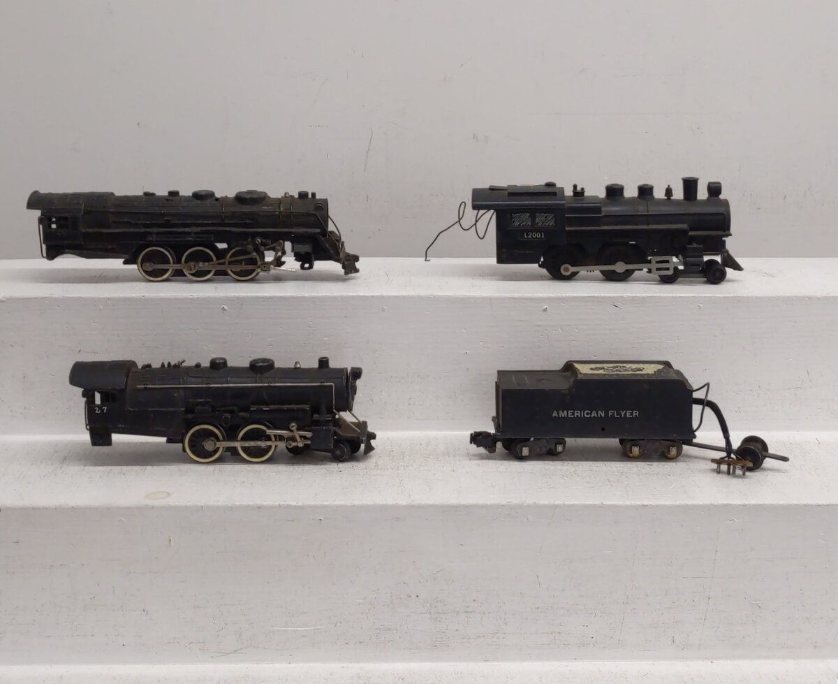 American Flyer Vintage S Postwar Steam Locomotives #L2001, 27 & 322 & Tender [4]
