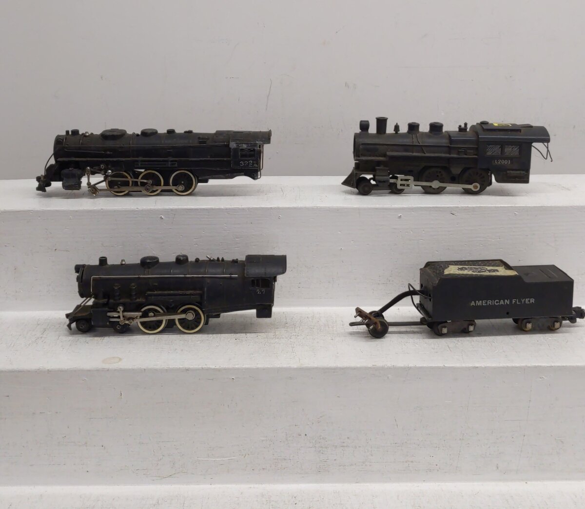 American Flyer Vintage S Postwar Steam Locomotives #L2001, 27 & 322 & Tender [4]