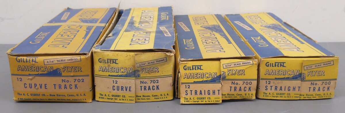 American Flyer Vintage S Postwar Track Sections # 700 & 702 (4 Boxes of 12)/Box