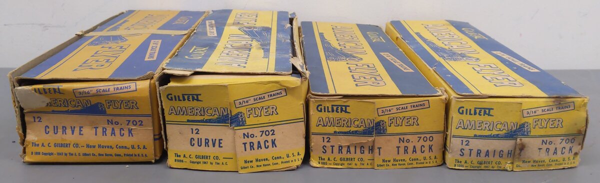 American Flyer Vintage S Postwar Track Sections # 700 & 702 (4 Boxes of 12)/Box
