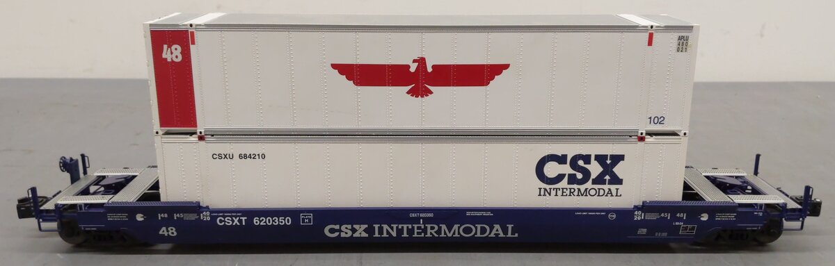 Lionel 6-17588 O CSX Husky Stack Flatcar w/ Container Load #620350 LN/Box