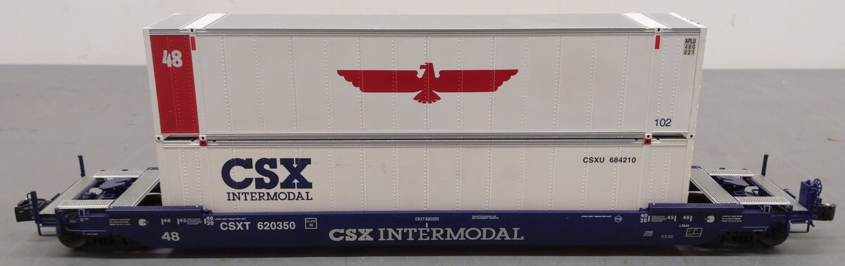 Lionel 6-17588 O CSX Husky Stack Flatcar w/ Container Load #620350 LN/Box
